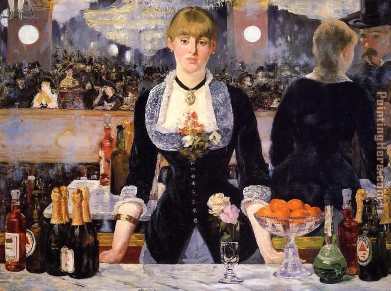 A Bar at the Folies-Bergere painting - Edouard Manet A Bar at the Folies-Bergere art painting